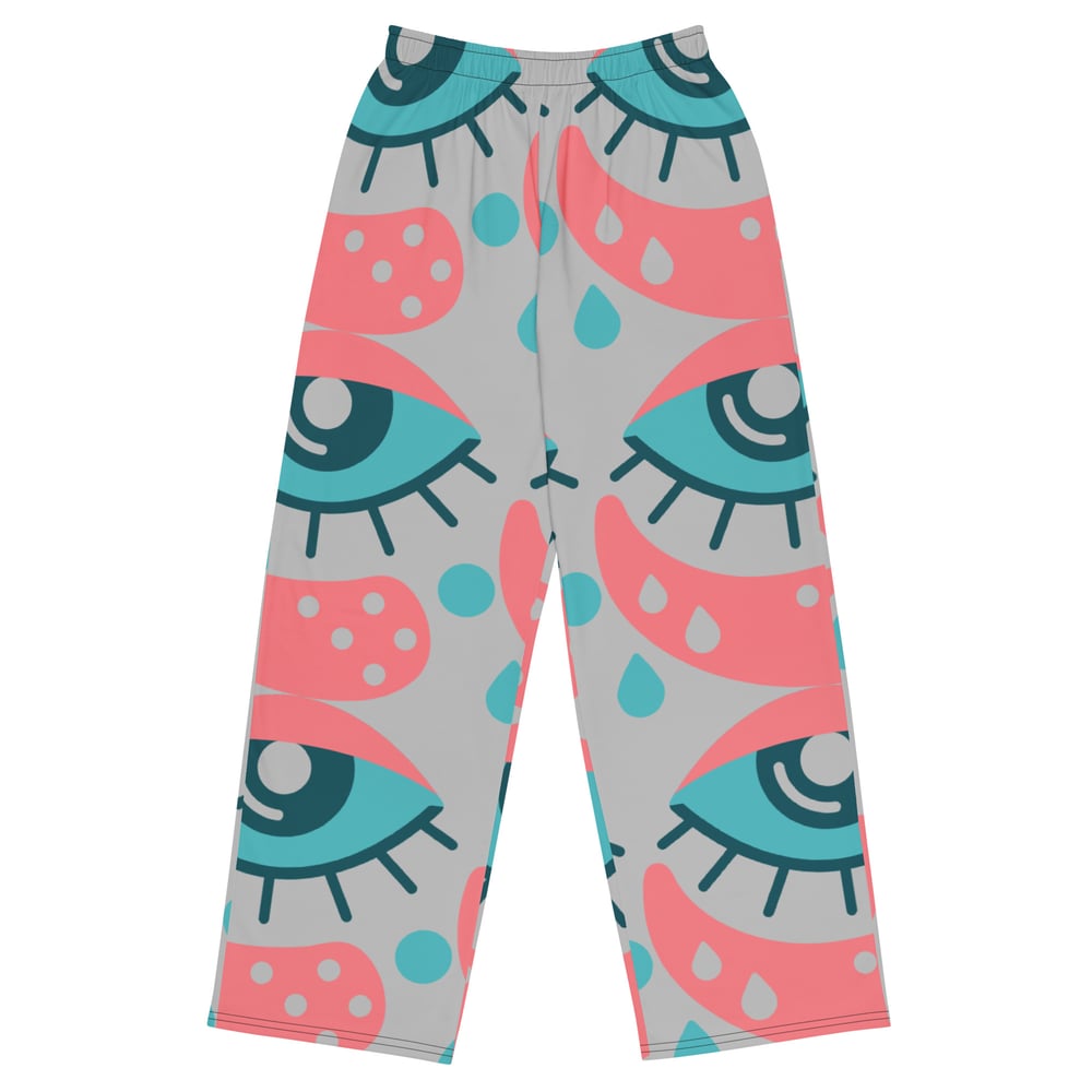 Image of Eyes All-over print unisex wide-leg pants