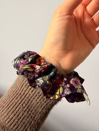 Image 1 of Black floral scrunchie 