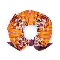 Image 1 of Summer Lily Two-Sided Hair Scrunchie - Orange/Purple