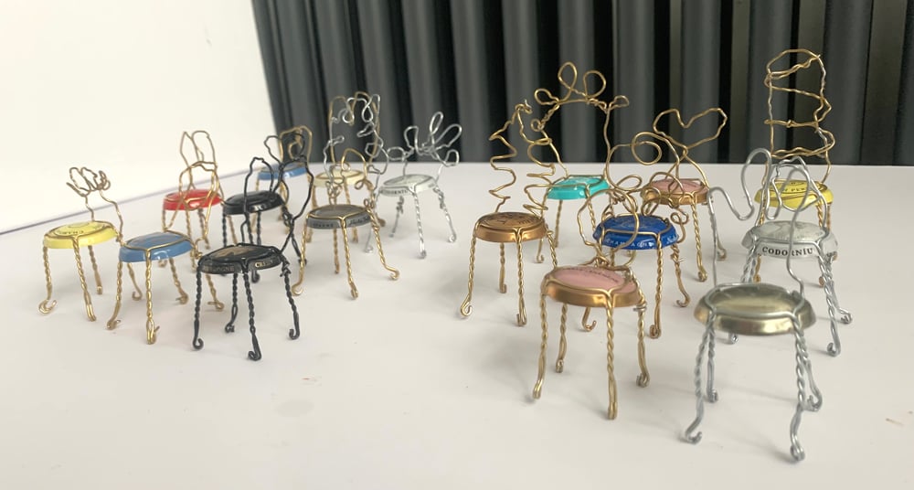 Image of CHAMPAGNE CAGE CHAIRS