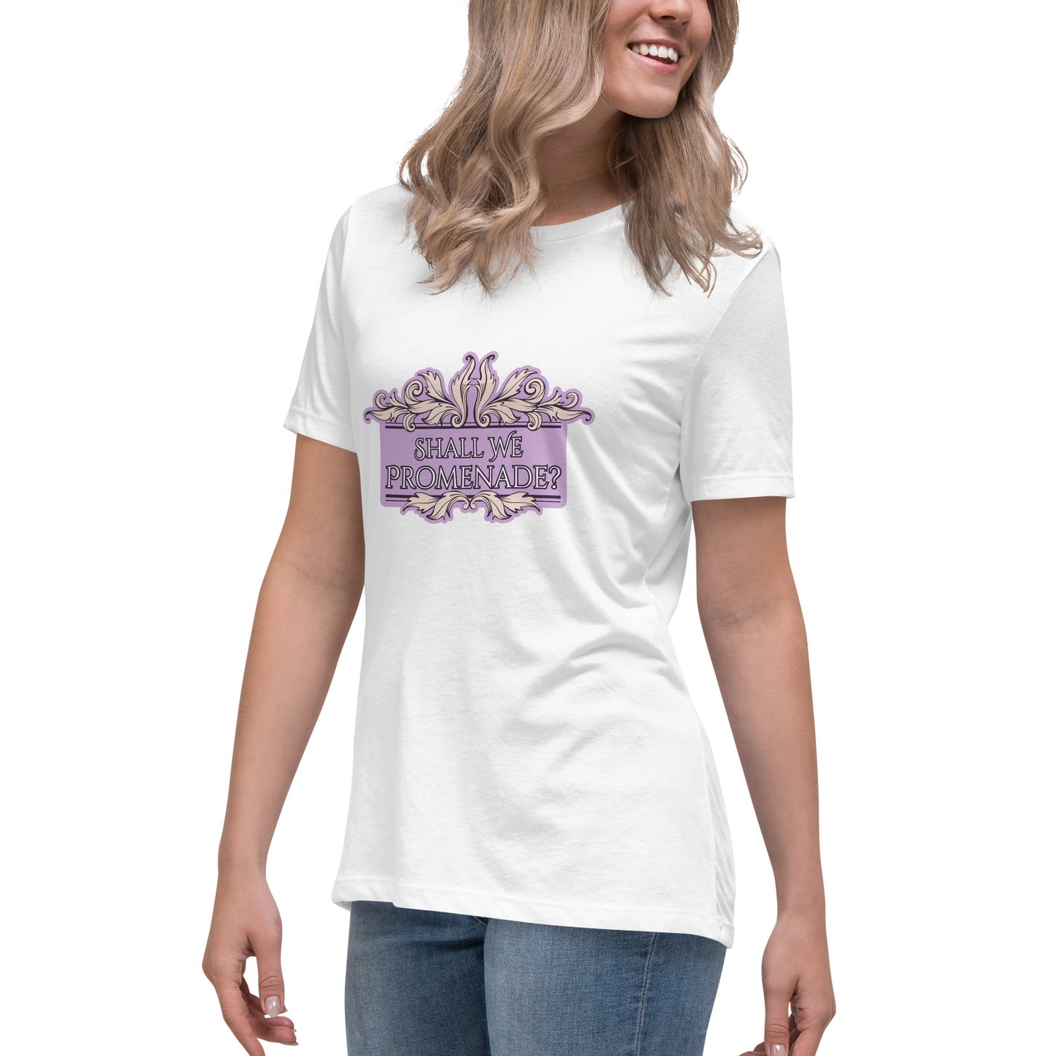 Image of Women's Relaxed T-Shirt shall we promenade bridgerton inspired 