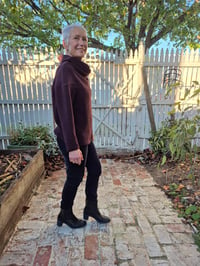 Image 4 of Kylie Jane Cowl Top -rust/black boucle 