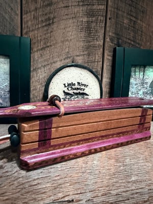 Image of Purple heart / Mahogany with snake wood inlay parquet style short box