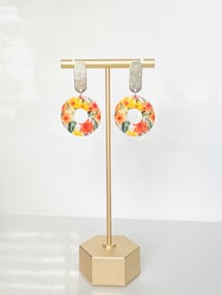 Image 2 of Floral Circle Dangles