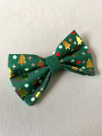 Image 2 of Gold Christmas Trees Bow Tie / Sailor Bow