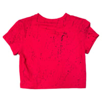 Image 4 of “PIERCED LIPS” Custom Hand Painted Baby Tee MEDIUM