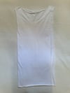 white SMALL deadstock early 2000's cotton raw edge Kate Moss tank dress