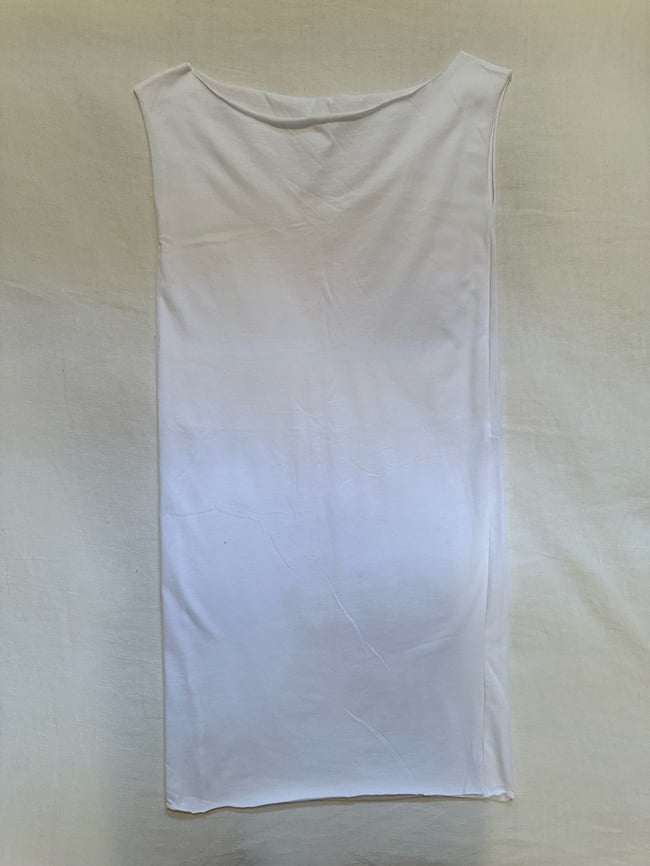 white SMALL deadstock early 2000's cotton raw edge Kate Moss tank dress