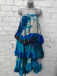 Image 7 of Wanderlust maxi tiered skirt/ Bandeau Dress-Azure Sea