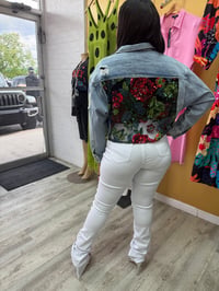 Floral Sequin Denim