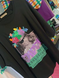 Image 1 of Camiseta PIPPI negra bordada a man. Talla ÚNICA. En stock!