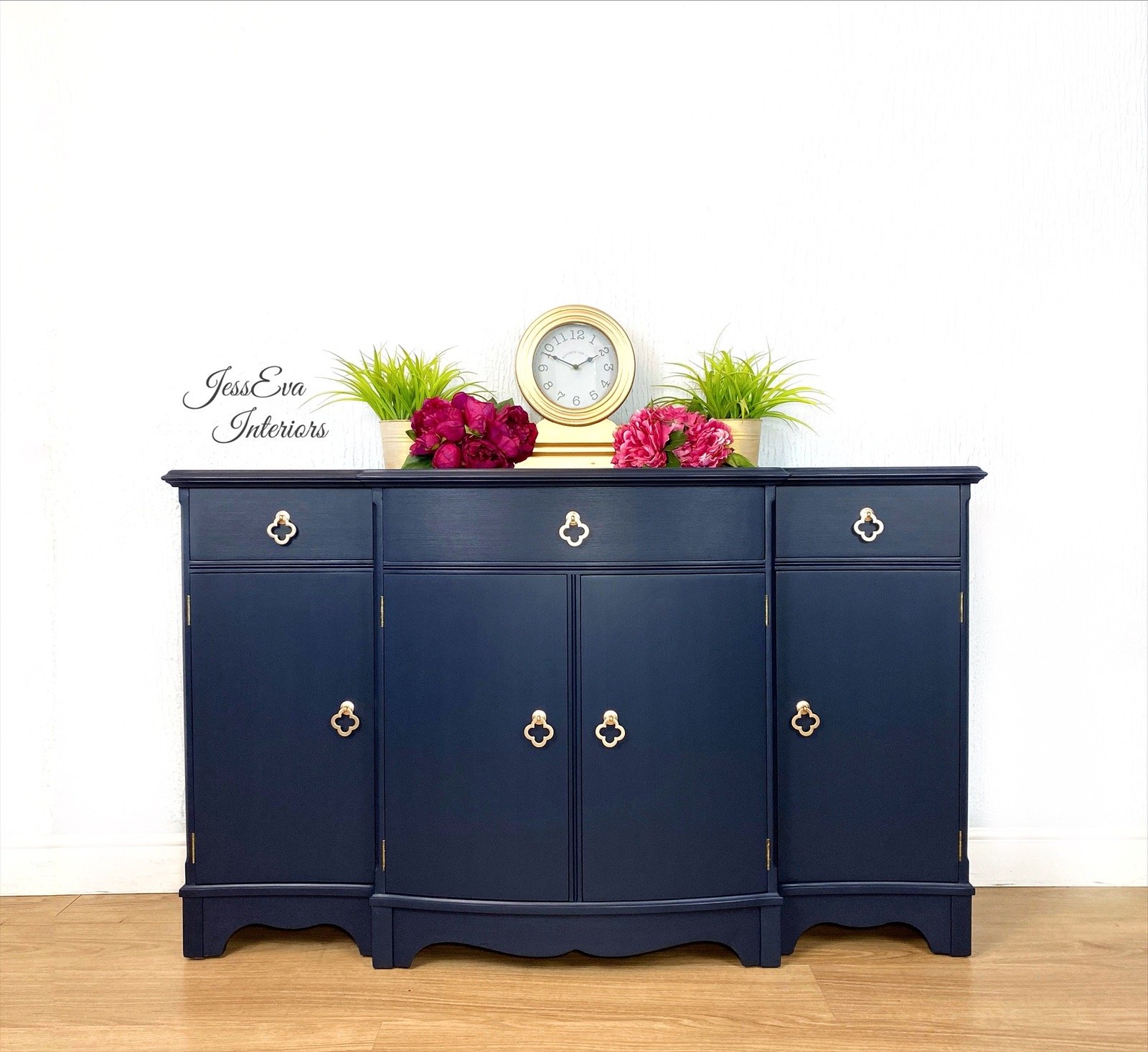 Vintage Strongbow Sideboard painted in navy blue | JessEva Interiors