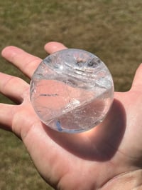 Image 1 of Clear Quartz Sphere With Rainbows #2385