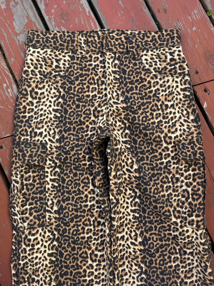Image of cheetah print jeans 