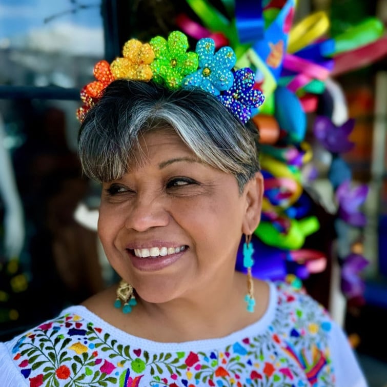 Image of Hand Stoned Flower Halo Headand