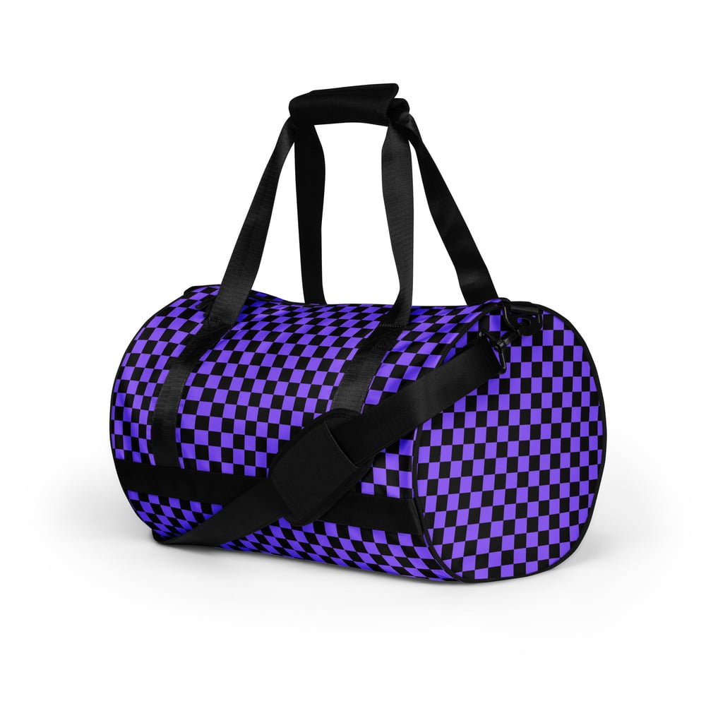 Purple Checker Gym Bag