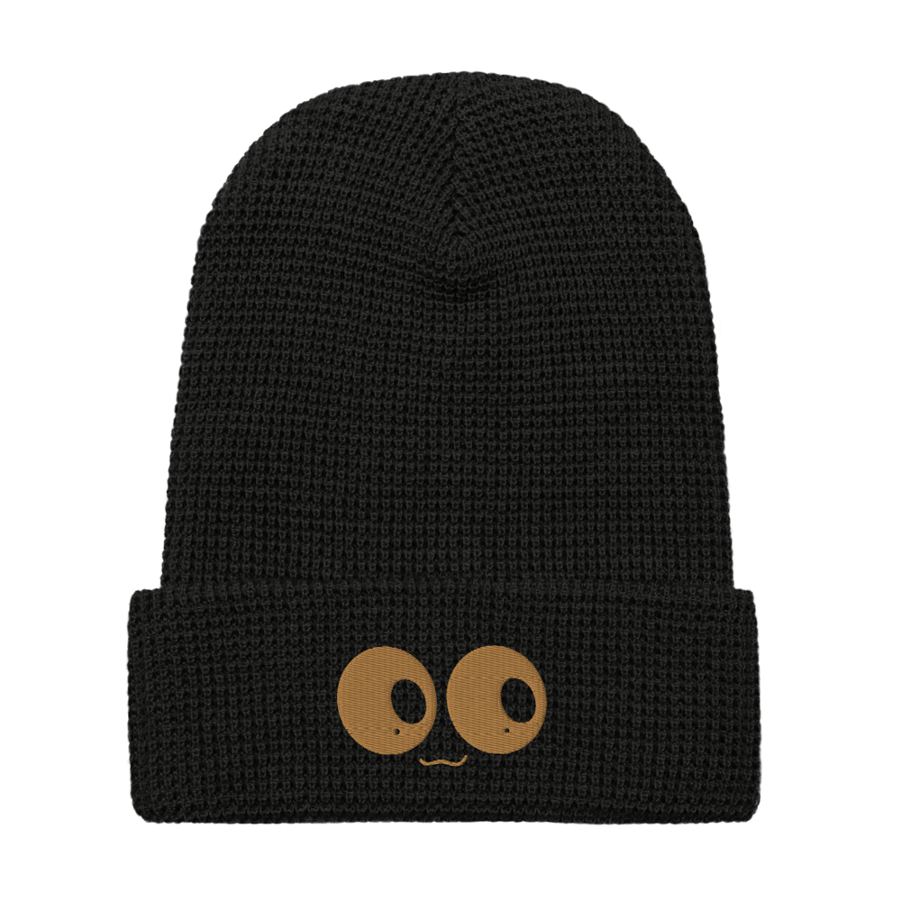 Image of ghost eyes embroidered waffle beanie • multiple colors