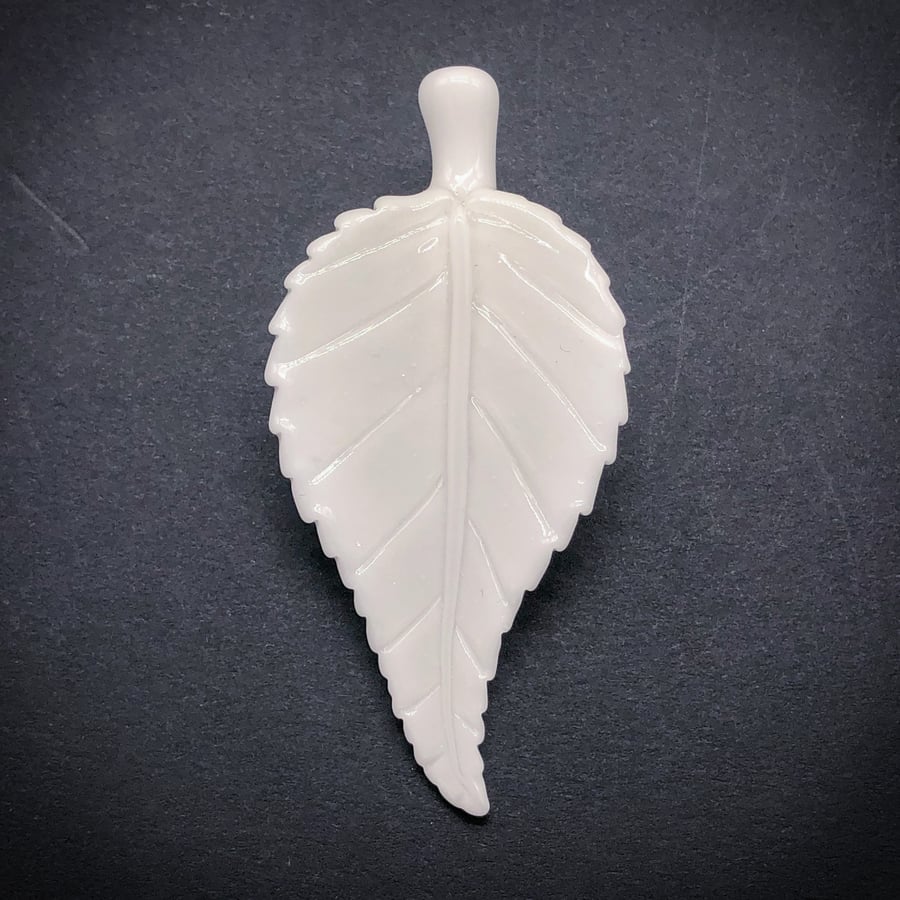 Image of Stealth White Leaf Pendant