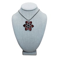 Image 1 of Faux-Leather Flower Pendant