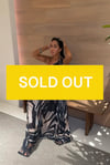 ABSTRACT ZEBRA PRINT ONE-STRAP MAXI DRESS (S/M)