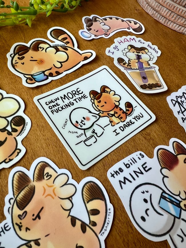 Taiga White Series Stickers