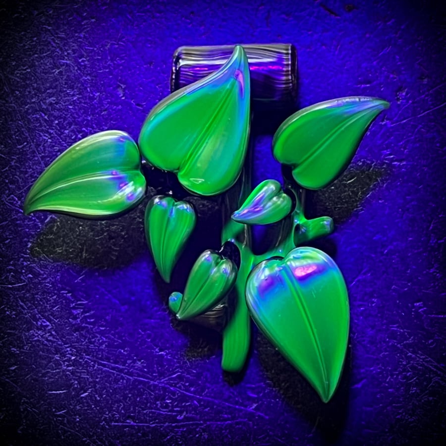 Image of Metallic Leaf Branch Pendant