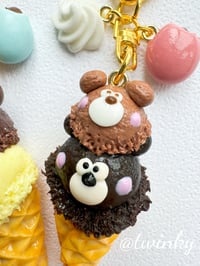 Image 2 of Cute Bear Icecream Miniature Keychain Charm