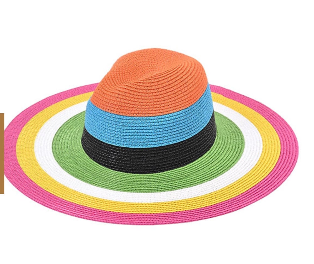 Image of Rainbow Color Staw Hat