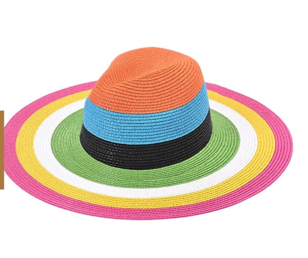 Image of Rainbow Color Staw Hat