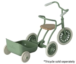 Image of Maileg Tricycle Trailer Mouse Green (PRE-ORDER ETA Late April)