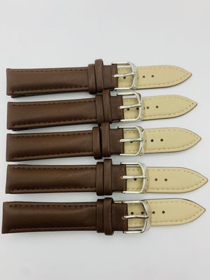 Image of LOTS OF 5 & 10 X PLAIN LEATHER GENTS WATCH STRAPS,18mm/20mm,BLACK,BROWN,TOP QUALITY,NEW.