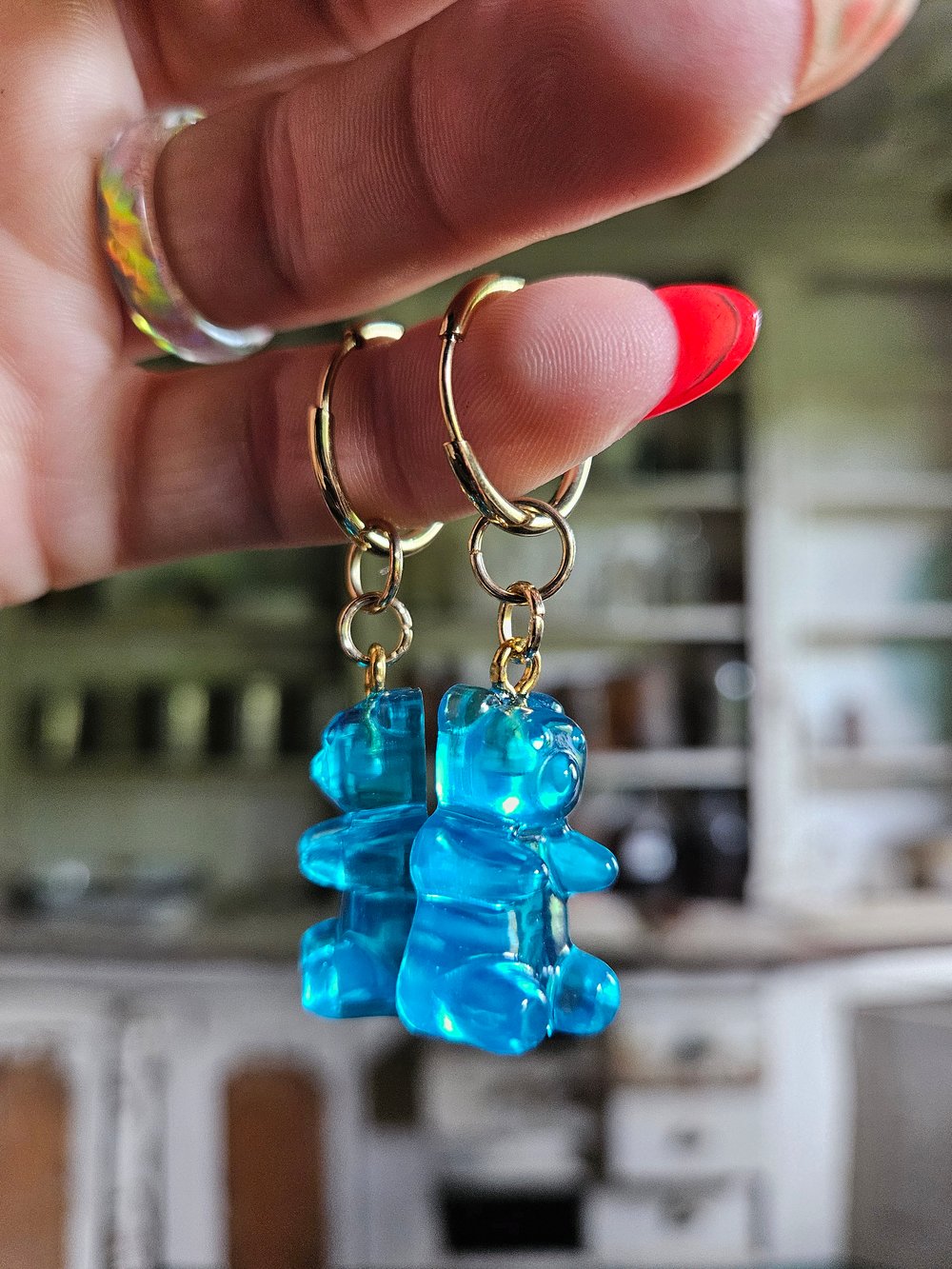 Image of Turquoise Gummy Bear Earrings