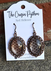 Image 1 of Antique Embellished Snake Shed Earrings
