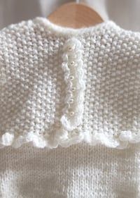 Image 4 of Newborn girls knitted bodysuit for photoshoots | Aila  | creamy