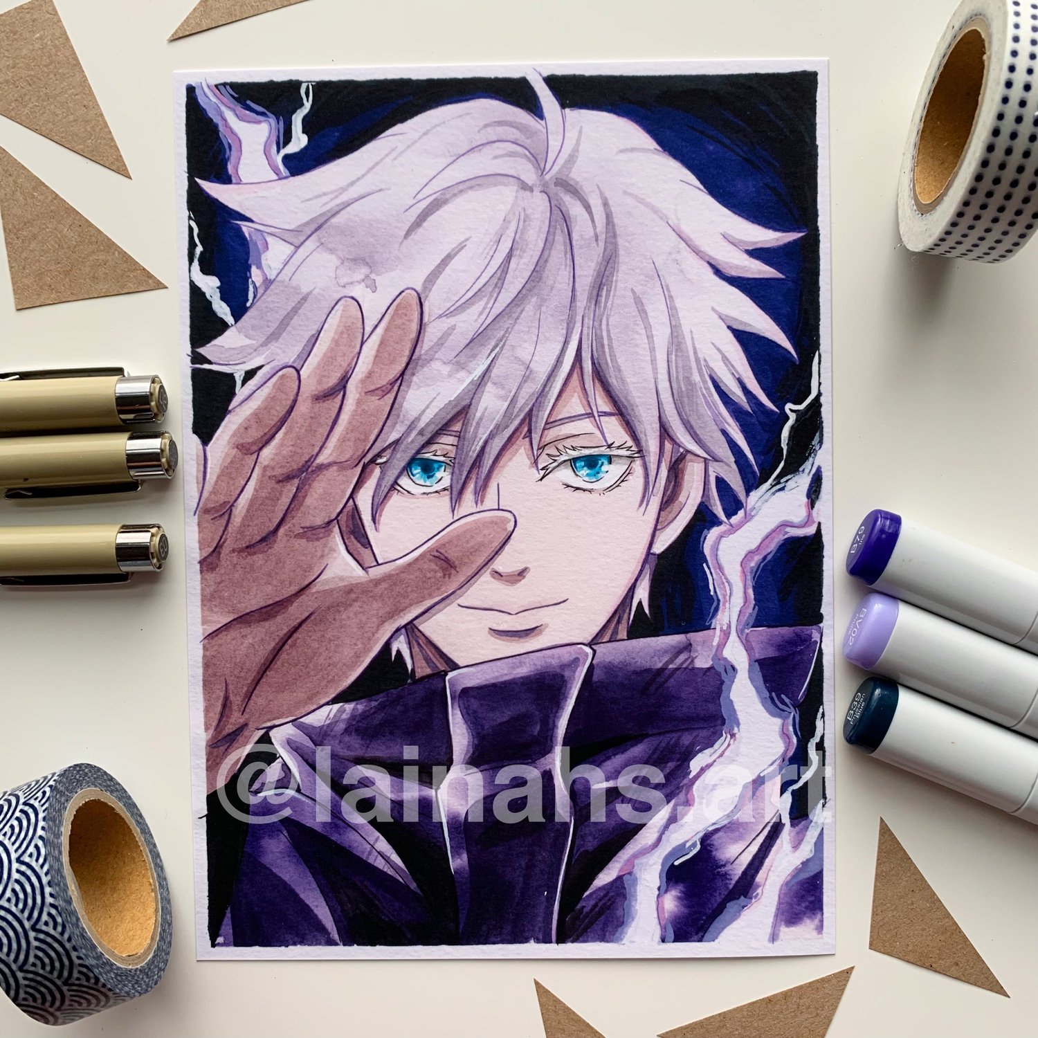 Gojo Hollow Purple Art Print Lainahsart