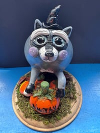 🦝 Jimothy the Witch Raccoon - Handcrafted Clay Sculpture - Home decor