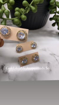 Gold double loop studs 