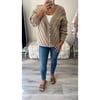 Brown Gold Button Cardigan 