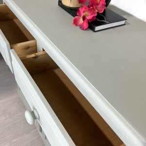 Image of Vintage Pine Neutral Painted Sideboard Cupboard