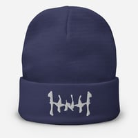 Image 3 of HNH Embroidered Beanie (White Print)