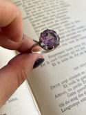 Incroyable bague solitaire du XIXème siècle, poinçon sanglier et améthyste, Taille 55