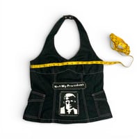 Image 2 of Not My President denim halter top 