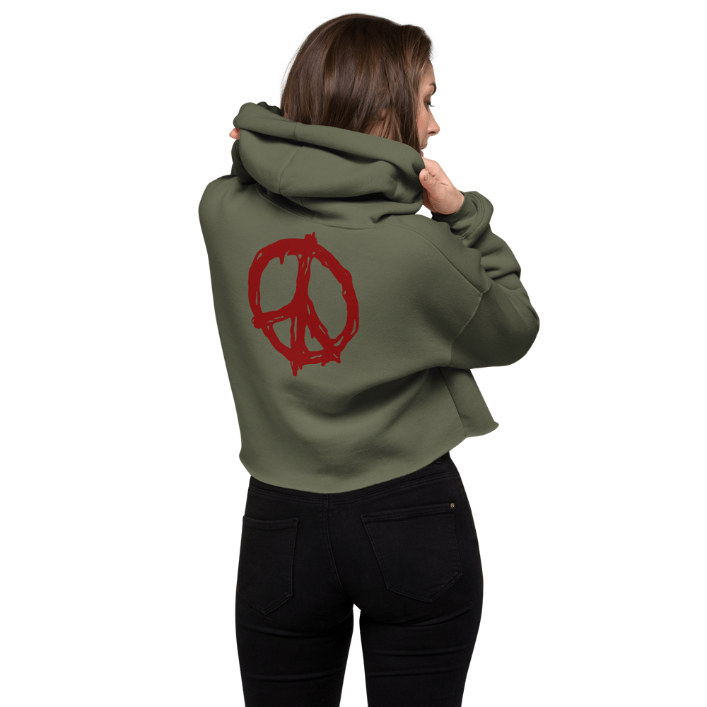 DISOBEY PRINTED CROP HOODIE 