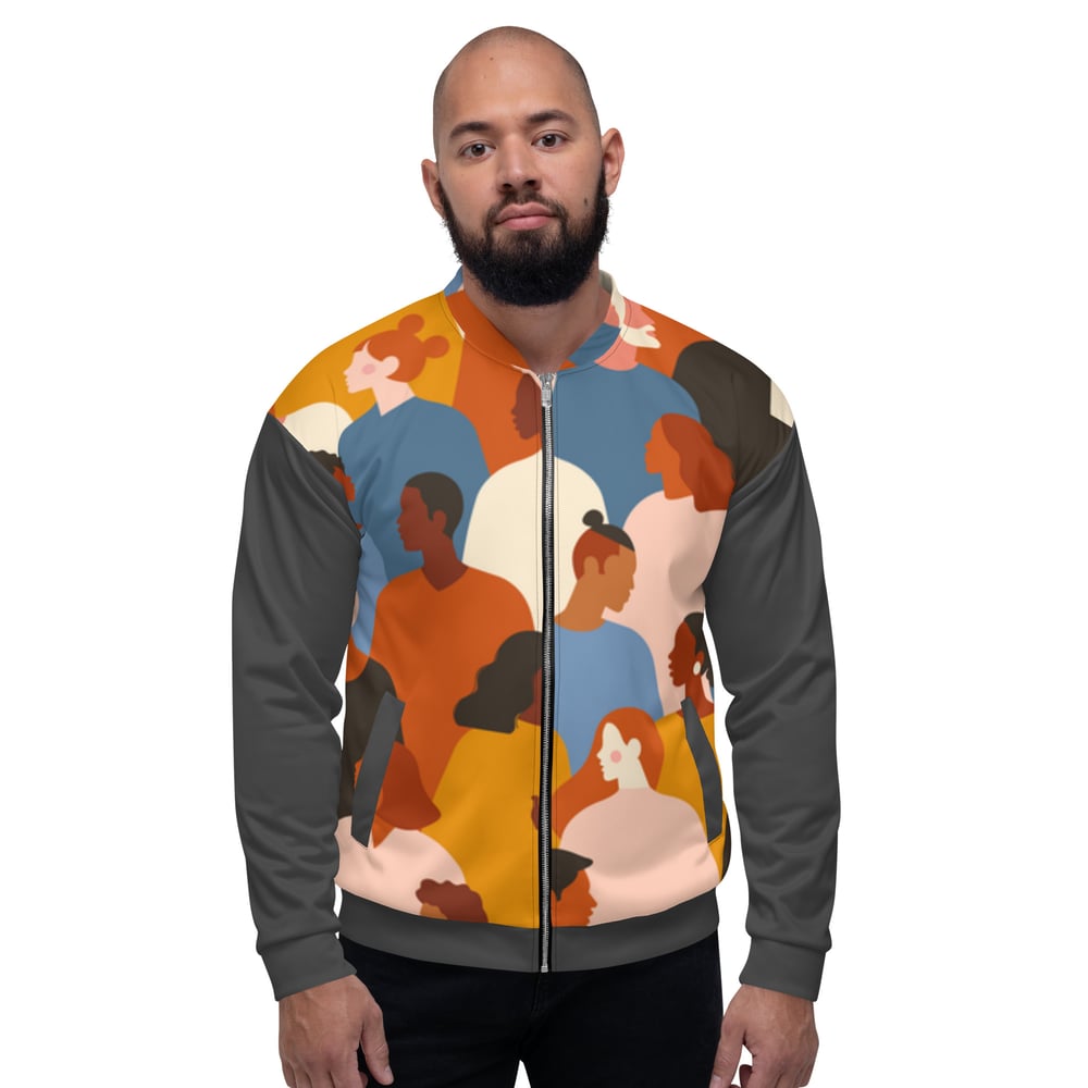 Image of Unisex Faces Bomber Jacket