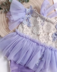 Image 3 of Baby body-dress for photoshoots | Annmarie | size 9-12 months | lilac | sitter photo props