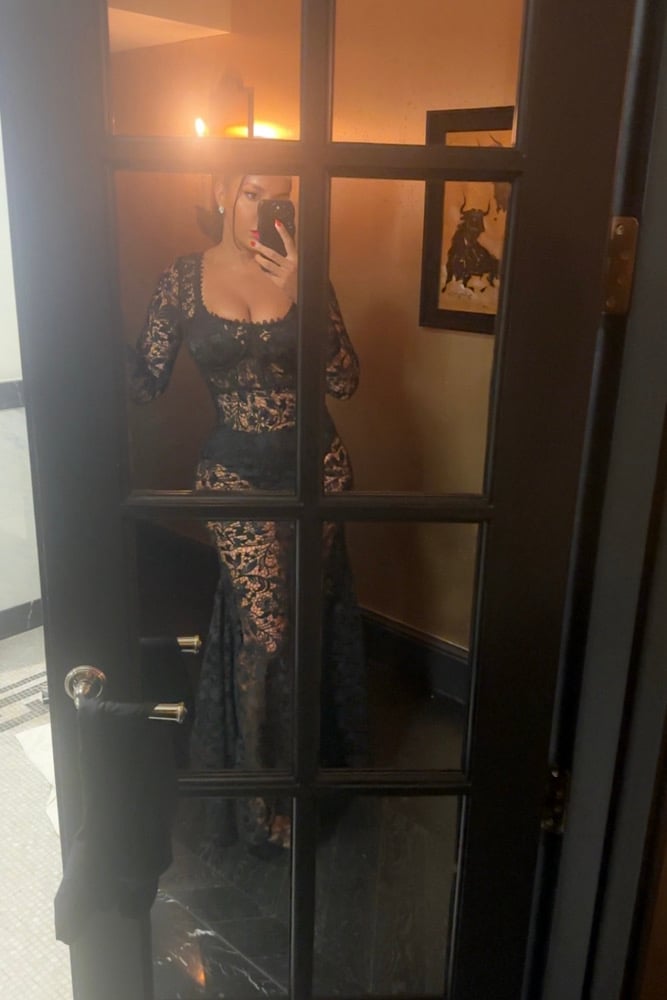 Image of BLACK CORSET CROCHET MAXI DRESS (MEDIUM)