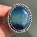 Image of Large Oval Leland Blue Handmade Sterling Silver Ring 