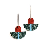 Image 1 of Cuprite, Variolite & Turquoise Earrings