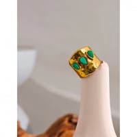 Image 2 of ESMERALDA Natural Stone and 18k Gold Plated Ring