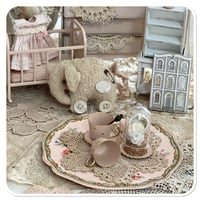 Image 9 of Handmade coffee beige flat elephant with "button wheels"